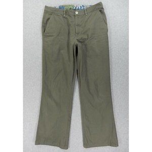 Bonobos Lightweight Cotton Flat Front Casual‎ Pants (Men's 33x30) Green
